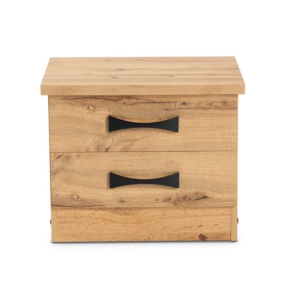 Baxton Studio Colburn 2-Drawer Nightstand - Thumbnail 2