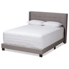 Baxton Studio Lisette Modern and Contemporary Grey Fabric Upholstered King Size Bed