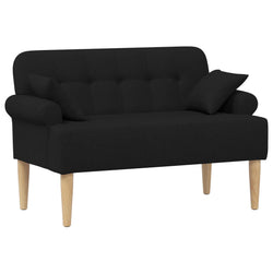 vidaXL Loveseat with button tufted Black 47.24 x 25.59 x 31.10 in