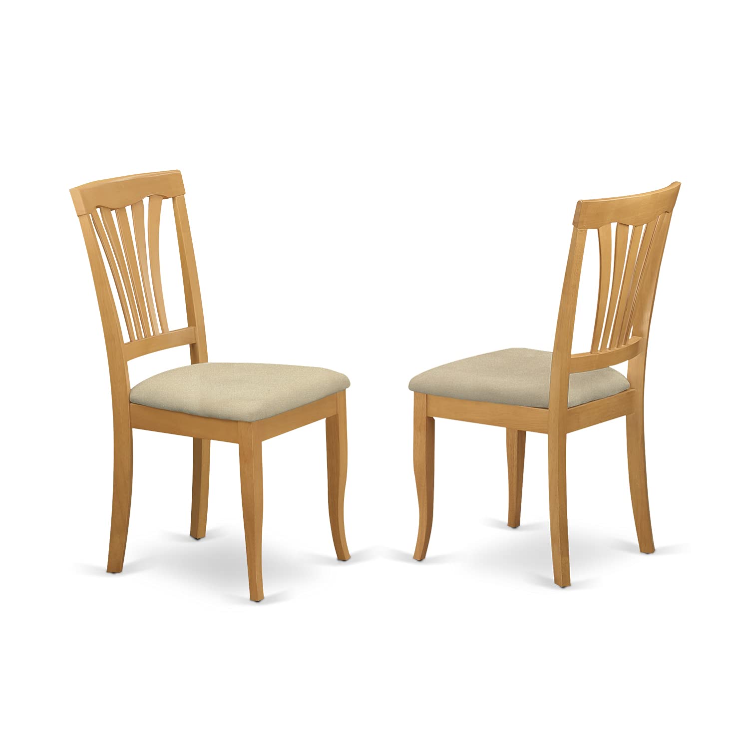 East West Furniture CAAV5C-OAK-C 5 Piece Kitchen Table & Chairs Set Includes a Rectangle Dining Room Table and 2 Linen Fabric Dining Chairs with 2 Benches, 36x60 Inch, Oak