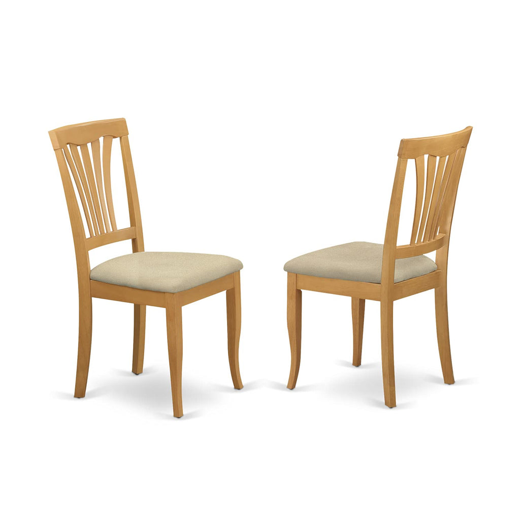 East West Furniture CAAV5C-OAK-C 5 Piece Kitchen Table & Chairs Set Includes a Rectangle Dining Room Table and 2 Linen Fabric Dining Chairs with 2 Benches, 36x60 Inch, Oak