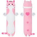 Yeqivo Cute Cat Plush Pillow, Pink Long Stuffed Animal Soft Kitten Plushie Kawaii Cat Stuffed Toy For Kids, Girlfriend (110Cm/43