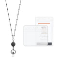 Vzrflee Retractable Badge Reel Lanyard With 2 Pieces Id Holder For Women, Fashion Beaded Chain Premium Stainless Steel Lanyard N