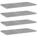 vidaXL Modern Bookshelf Boards, Pack of 4, Concrete Gray, Durable Engineered Wood, Simple Maintenance, Versatile Use, 15.7"x7.9"x0.6"