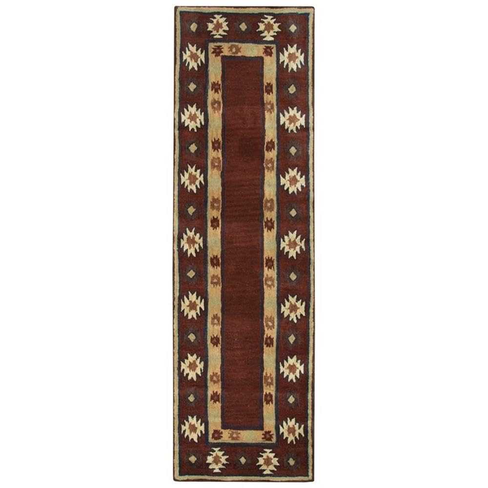 Rizzy Home Alora Decor Ryder 6'6" X 9'6" Tribal Burgundy/Tan/Rust/Navy/Sage Hand-Tufted Rug