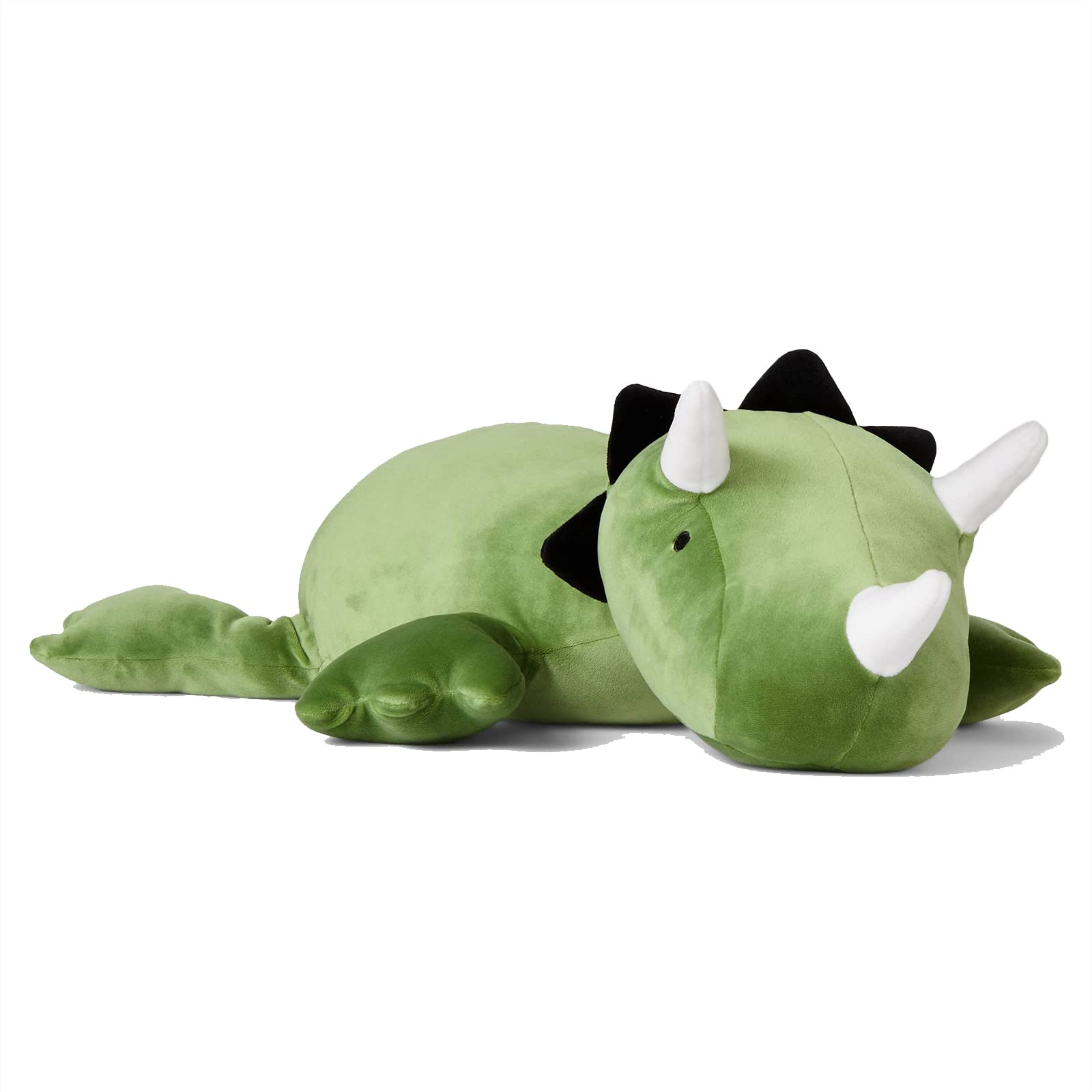 KOWSi 1.4 LB Weighted Stuffed Triceratops Animals Plush - 16 Inch Squished Long Dinosaur Jumbo Pillow - Soft Green Dino Stuffed 