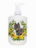 Caroline's Treasures CK2983SOAP Bouvier des Flandres in Sunflowers Ceramic Soap Dispenser Hand Soap Dispenser Pump Bottles for B