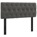 Vidaxl Classic Velvet Larch Wood Headboard, Dark Gray 39.4"X2.8"X30.7"/34.6" - Comfy Foam Filled, Durable, Stylish Design