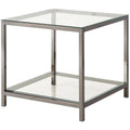 Coaster Furniture End Table with Shelf Black Nickel and Clear 26"D x 24"W x 23"H 720227