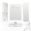 EASEHOLD Rechargeable Vanity Mirror with Lights, 116 LEDs Makeup Mirror, 3-Color Lighted Makeup Mirror, 2X/3X/10X Magnification,
