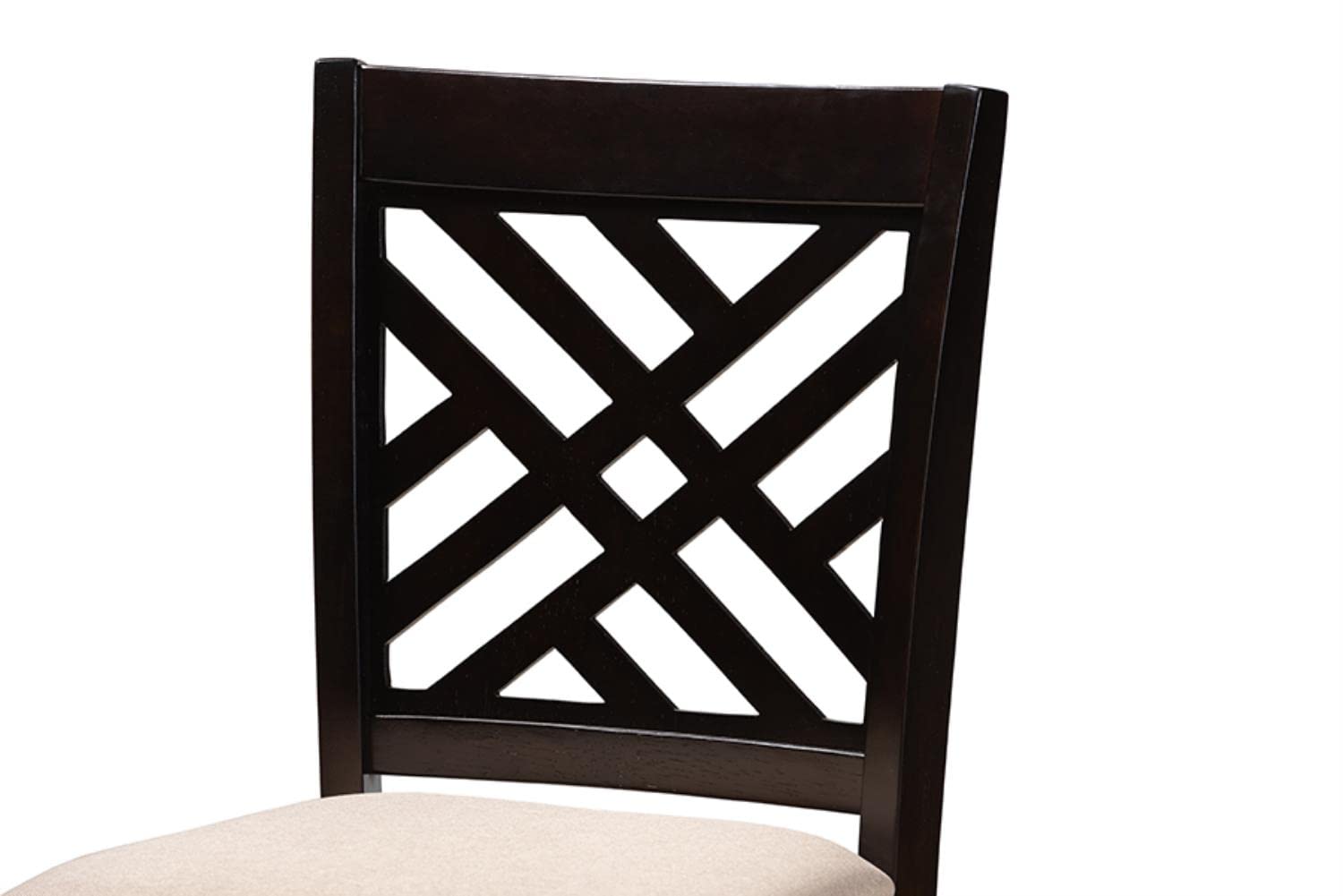 Baxton Studio Caron Modern and Contemporary Sand Fabric Upholstered Espresso Brown Finished 5-Piece Wood Pub Set