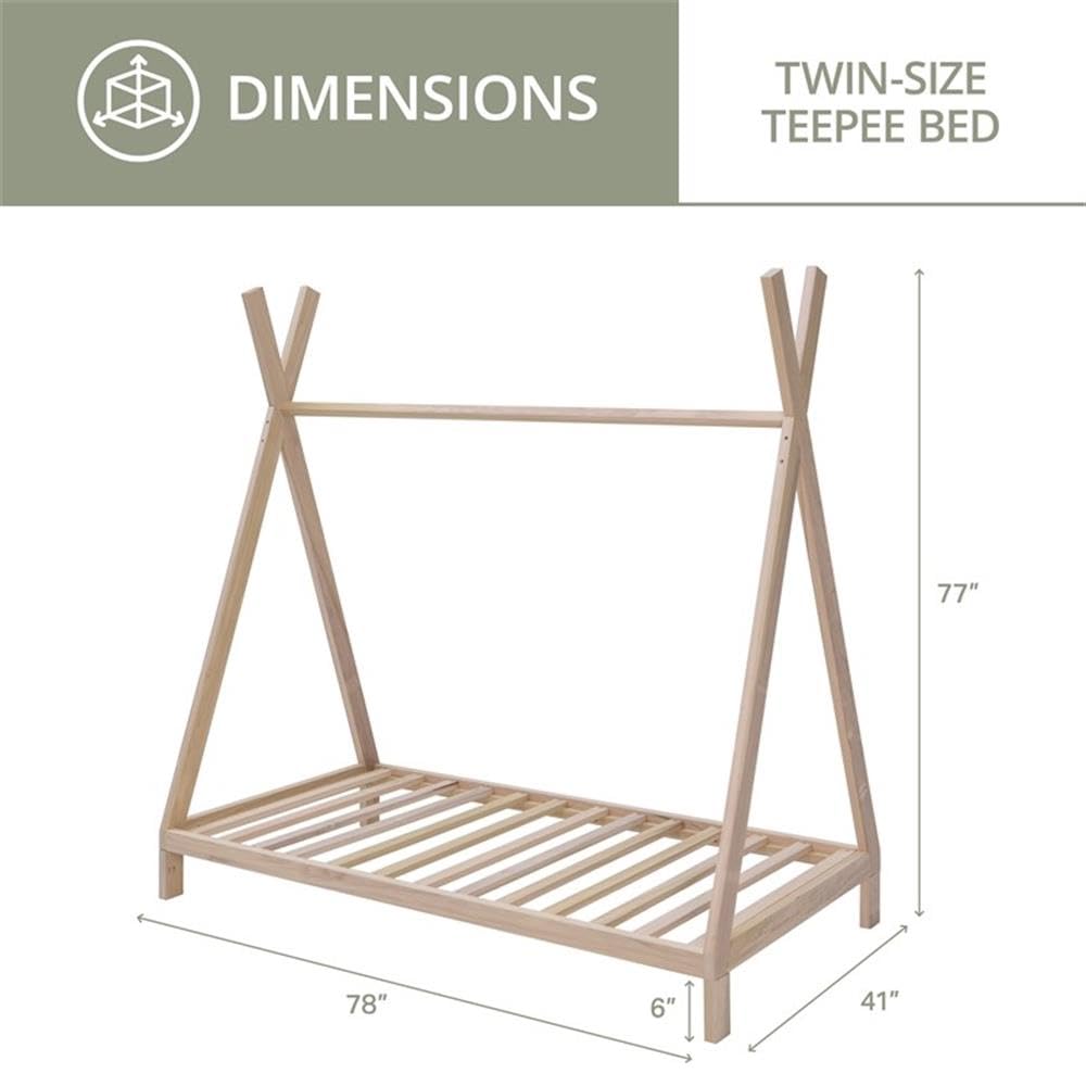American Furniture Classics Model Twin Teepee Twin Size Teepee Bed with Raised Base