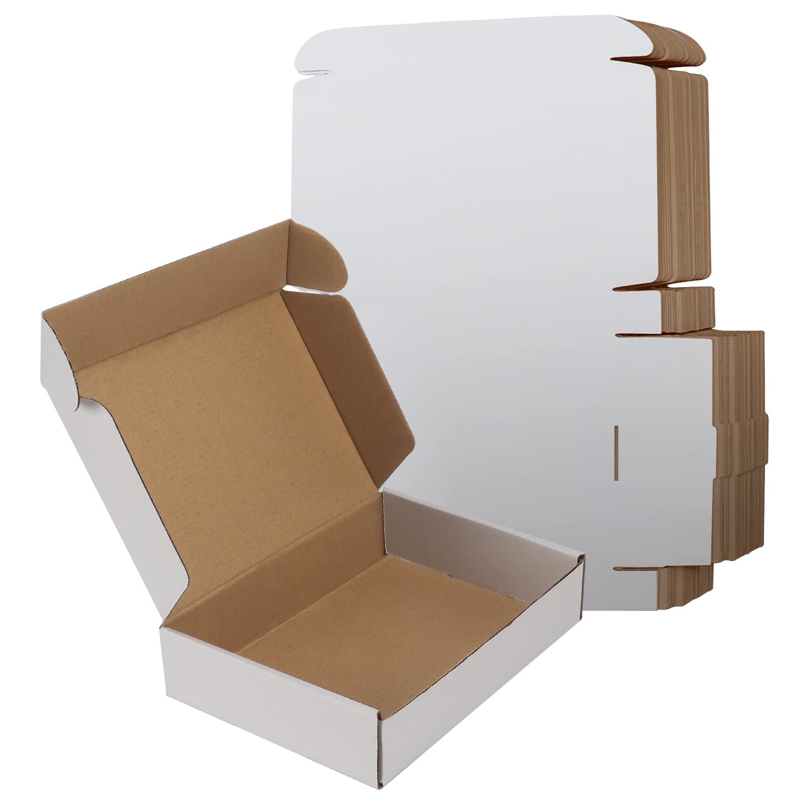 Rlavbl 9X6X2 Inches Shipping Boxes Set Of 25, White Small Corrugated Cardboard Box, Mailer Boxes For Packing Small Business
