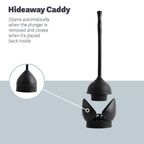 Casabella Toilet Plunger and Hideaway Caddy Combo Heavy-Duty Plastic Black 8500102