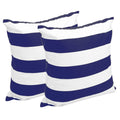 FCOZM Set of 2 Navy Blue and White Stripe Decorative Throw Pillow Covers 18x18, Soft Cotton Velvet Decorative Pillow Cases for C