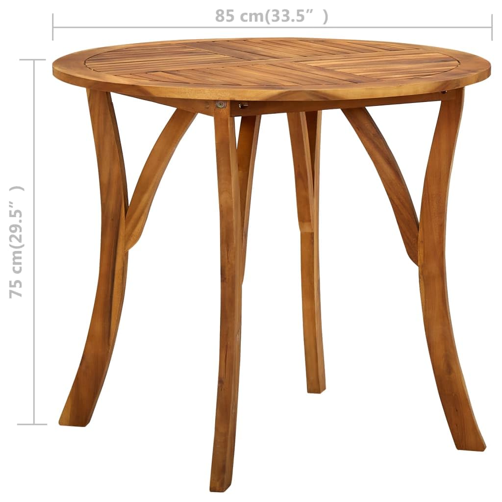 Patio Table Ø33.5&quot; Solid Acacia Wood