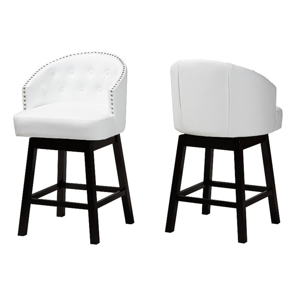 Baxton Studio Theron Swivel Counter Stool Set - Thumbnail 2