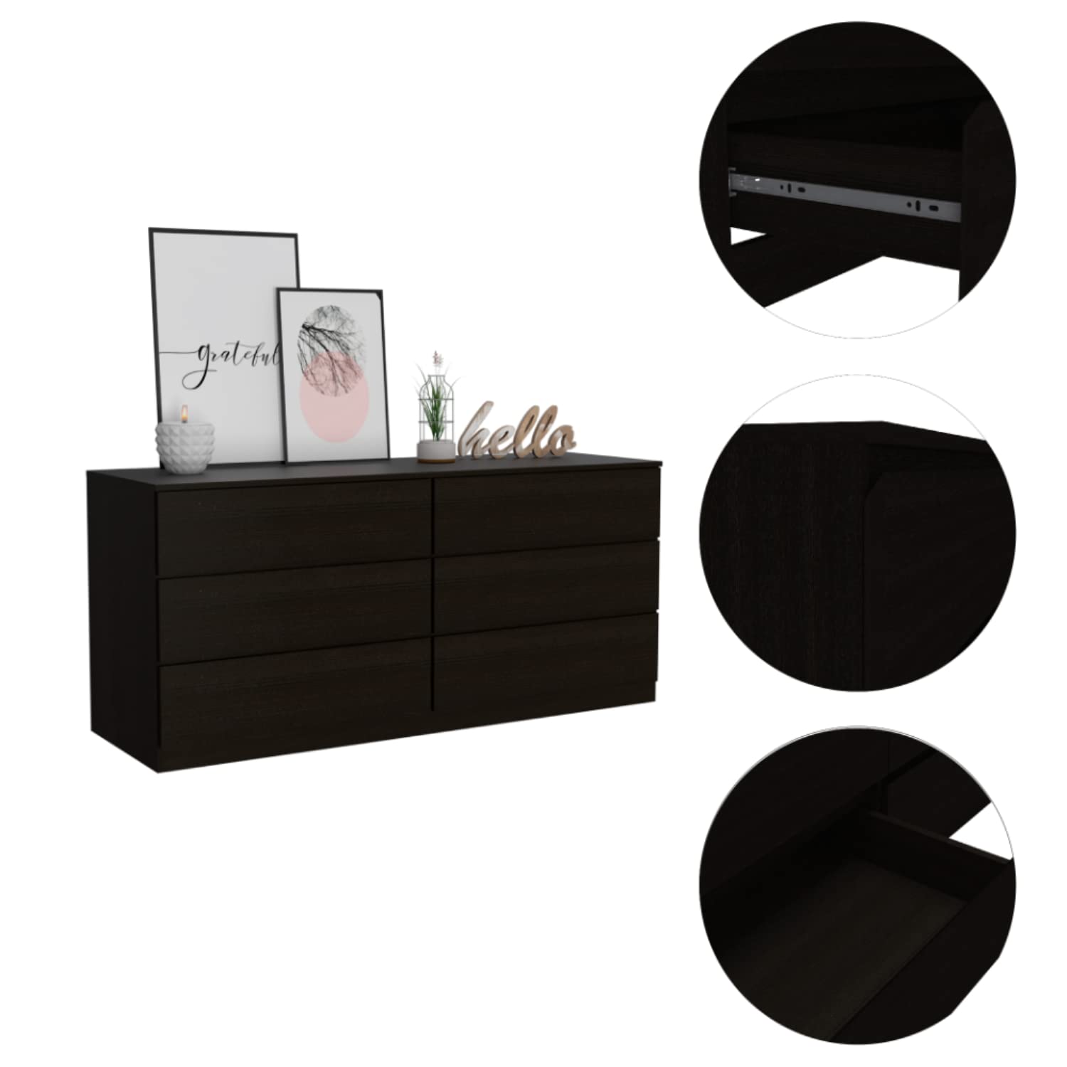 COCORA Modern 6 Drawer Double Dresser
