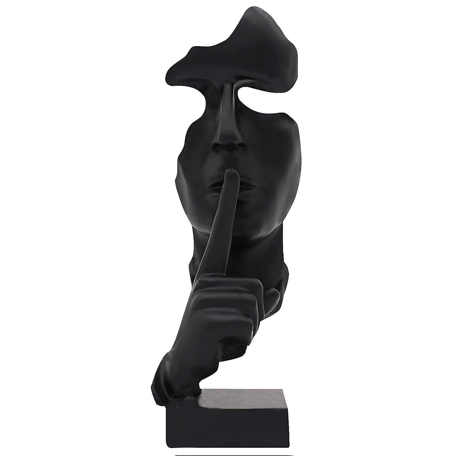 aboxoo Thinker Statue, Silence is Gold Abstract Art Figurine, Modern Home Resin Sculptures Decorative Objects Piano Desktop Deco