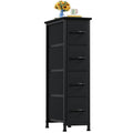 Somdot Narrow Dresser with 4 Drawers, Slim Storage Organizer Chest of Drawers with Removable Fabric Drawers for Small Spaces Bat