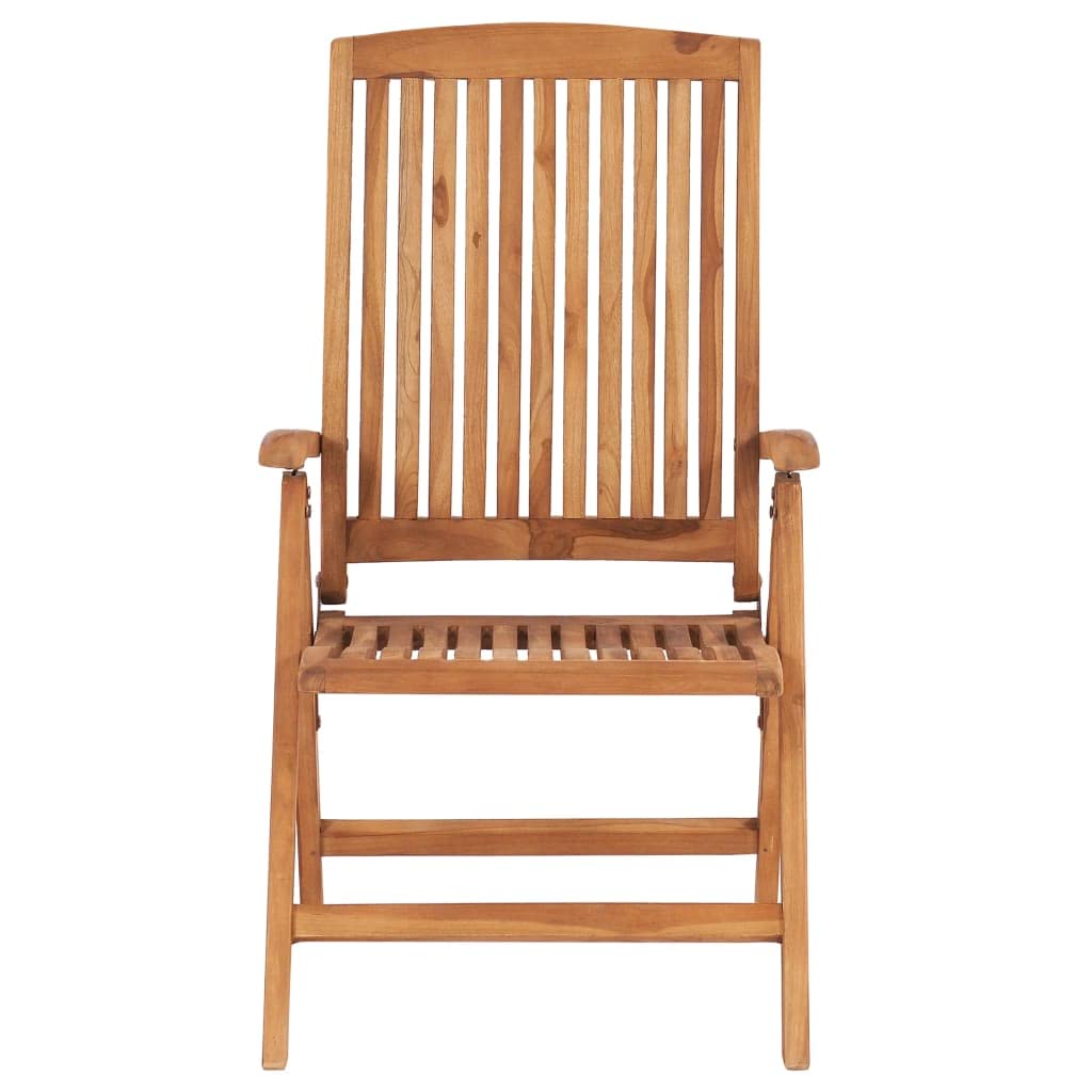 vidaXL 8X Solid Teak Wood Reclining Patio Chairs with Cushions Wooden Garden Outdoor Chair Seat Reclining Terrance Backyard Furniture