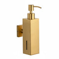 TRENDIVIBE Wall Mounted Soap Dispenser Manual Hand Soap Pump Refillable Shower Gel Container for Hotel, Office, Kitchen Brushed