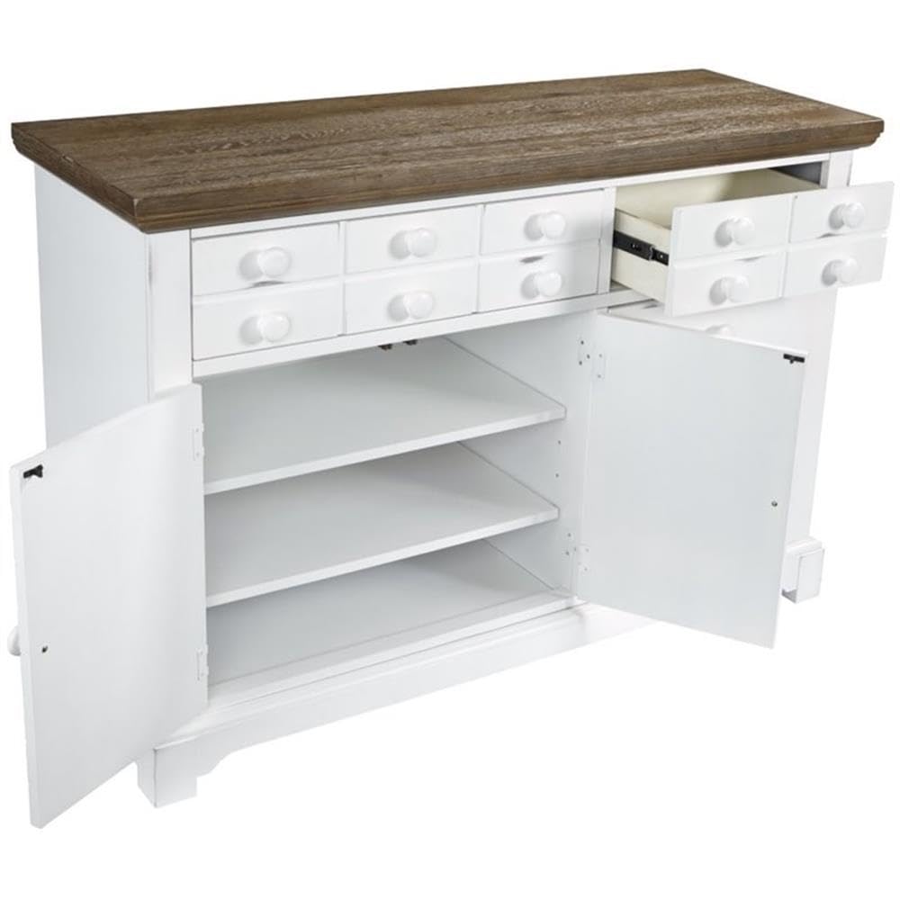 Progressive Furniture Server, Light Oak/ Distressed White
