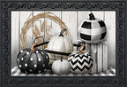 Briarwood Lane Black & White Pumpkins Fall Doormat Primitive Autumn Indoor Outdoor 30' X 18'