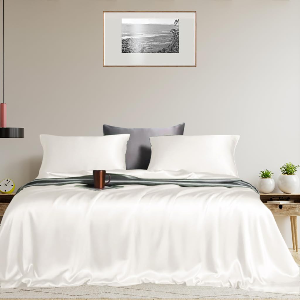 Linenwalas Eucalyptus Tencel Sheets Set Full Size, Cooling, Breathable & Silky Soft Lyocell Bedding Set - 1 Fitted Sheet 1 Flat