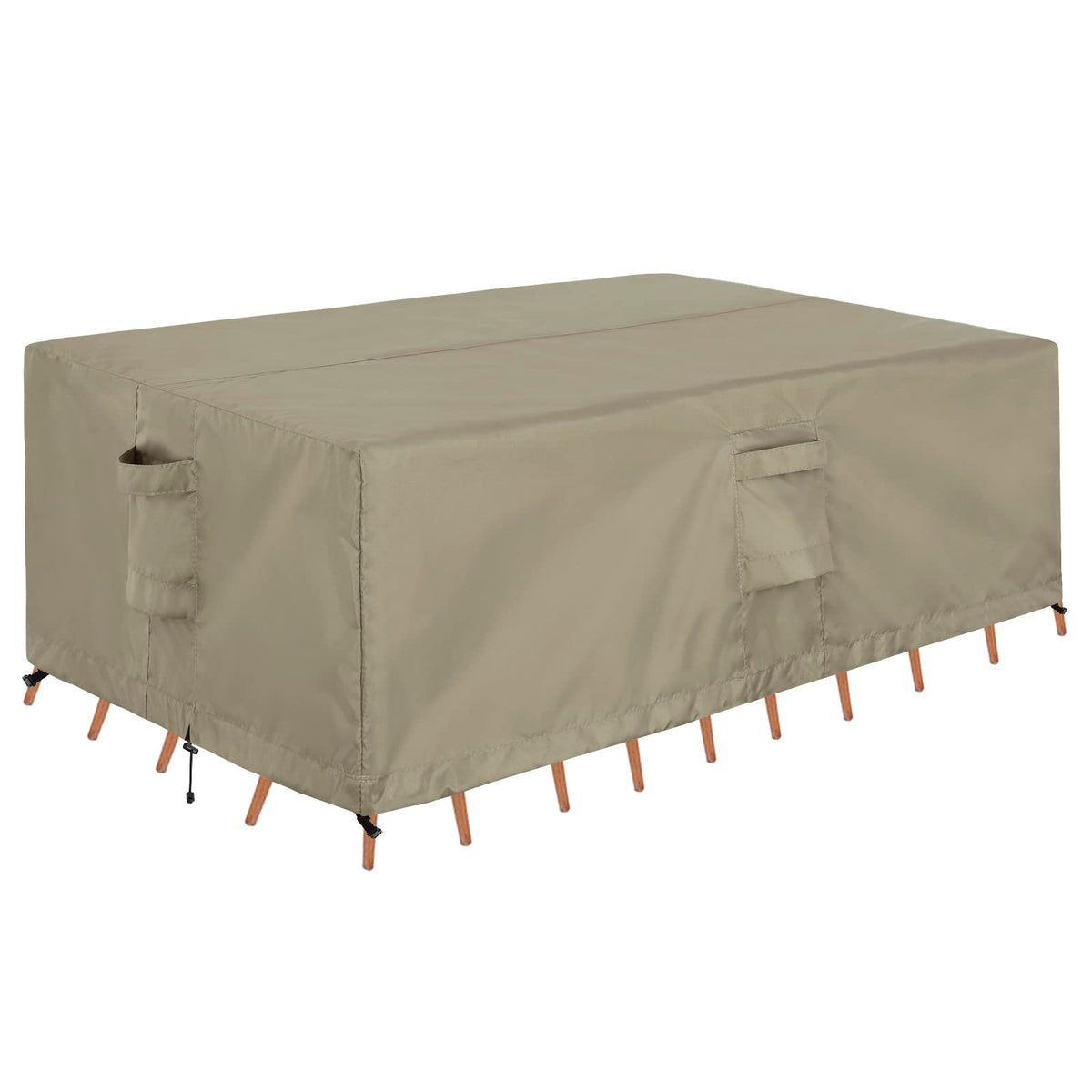 Outdoorlines Outdoor Waterproof Patio Table Furniture Set Covers - Rectangle Couch Sectional Cover Outside Weatherproof Patio Furniture Covering For Deck, Lawn And Backyard 110'L X 84'W X 28'H, Camel
