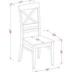 East West Furniture QUC-WHI-W Quincy Dining Room Cross Back Solid Wood Seat Chairs, Set of 2, Buttermilk & Cherry