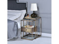 acme 84470 Enca Nesting Table, Clear Glass & Antique Brass - 2 Piece
