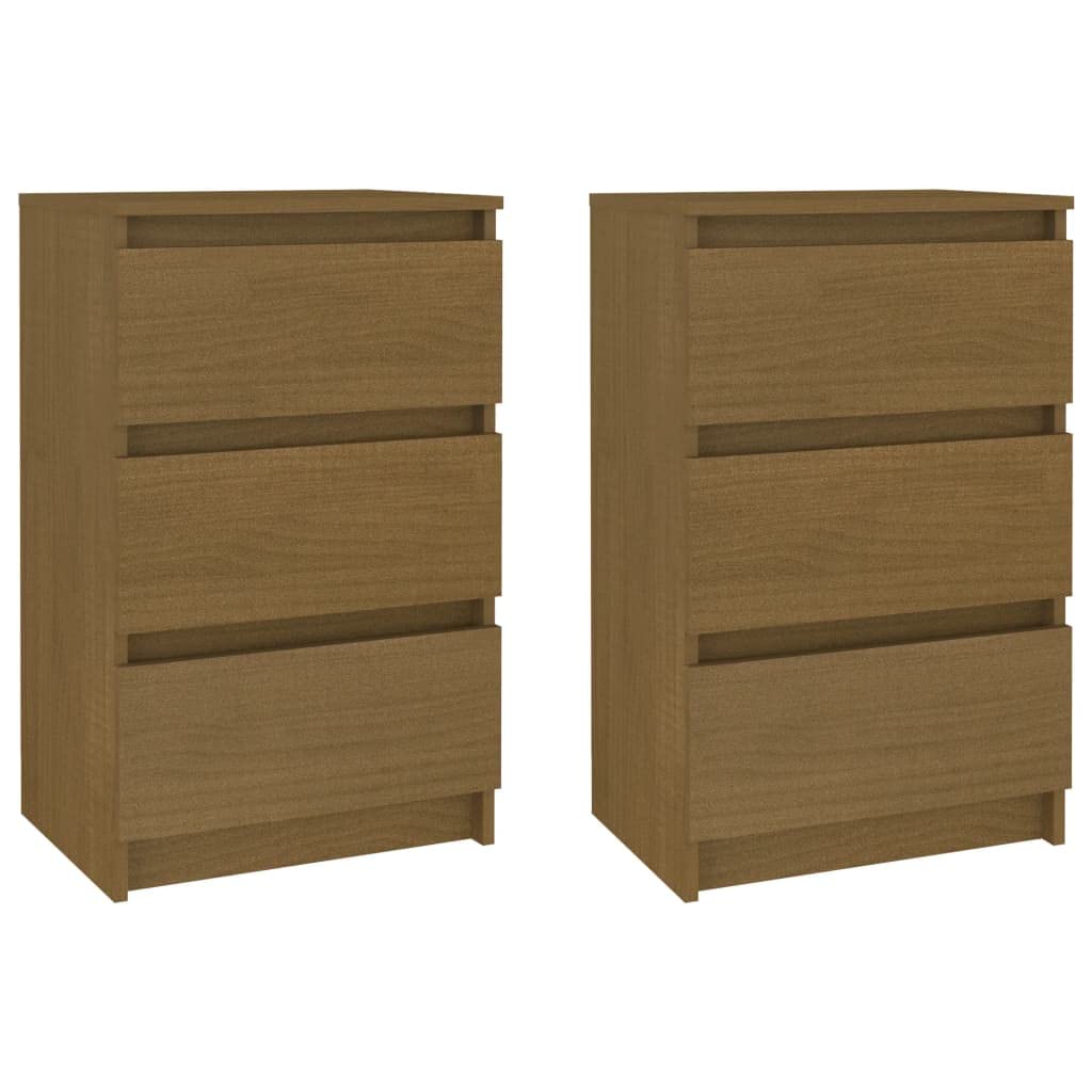 vidaXL Bedside Cabinets 2 pcs Honey Brown Solid Wood Pine