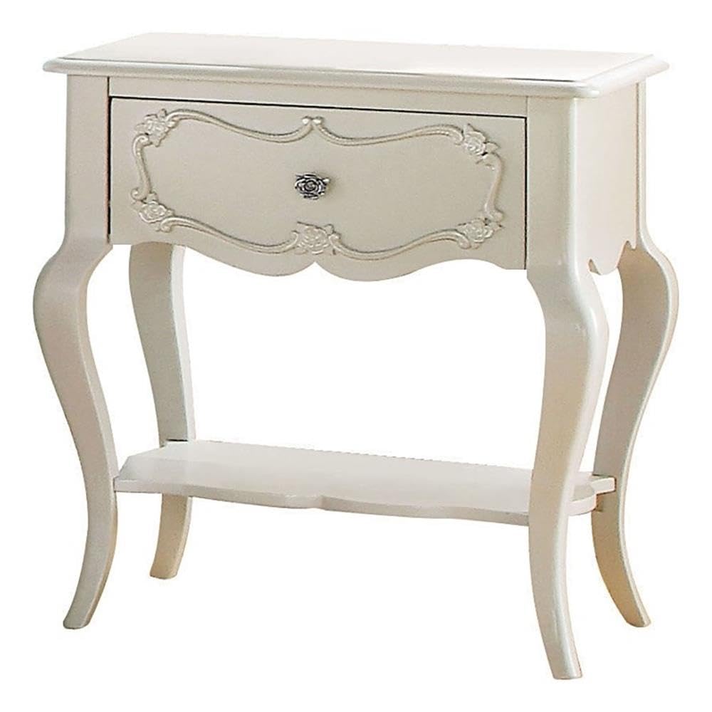 Acme Edalene 1-Drawer Wooden Nightstand With Bottom Shelf In Pearl White