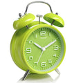 Peakeep 4 Inches Twin Bell Loud Alarm Clock for Heavy Sleepers, Battery Operated Old Fashioned Alarm Clock (Green)