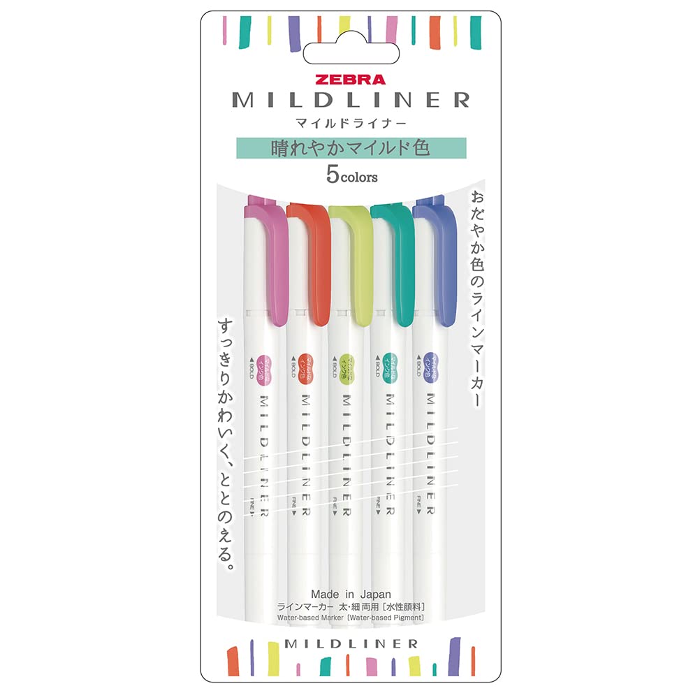 Zebra Wkt7-5C-Hc-N Highlighter, Mildliner, Radiant Mild Color, Hc5 Color