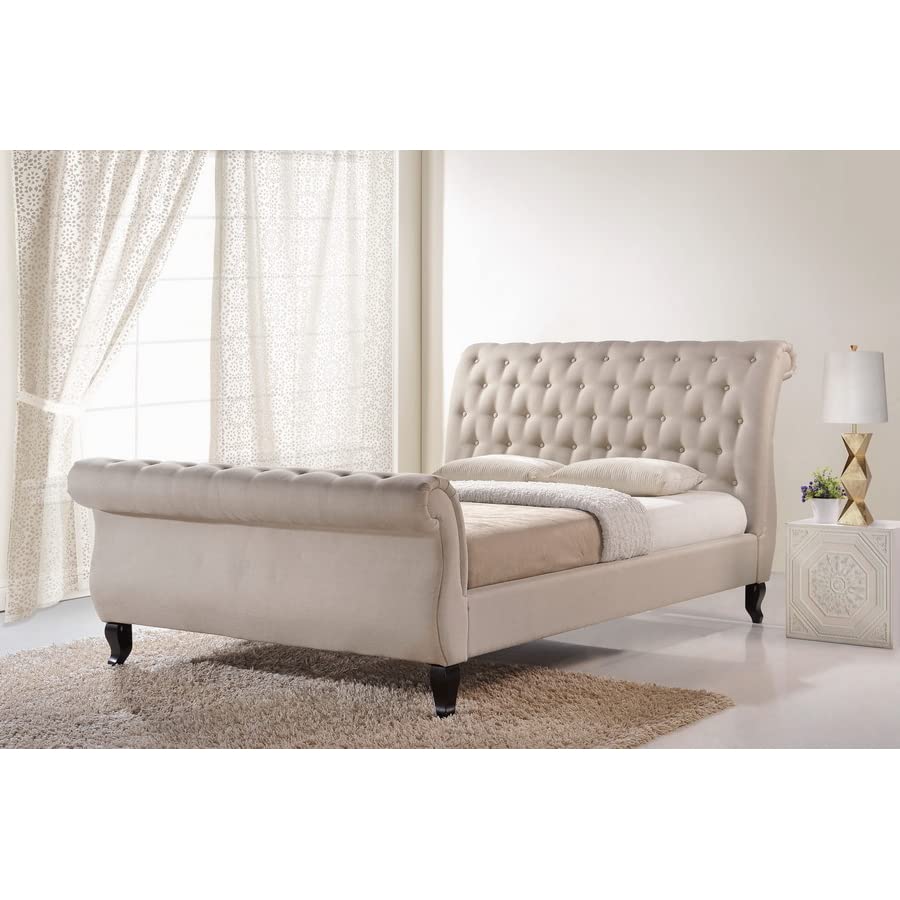Baxton Studio Arran Linen Platform Bed