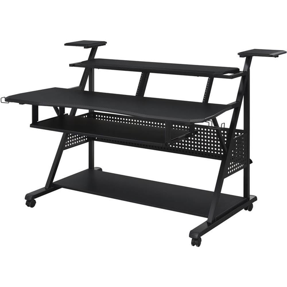 Acme Furniture Metal and Wooden Music Desk with Wheels, Black
