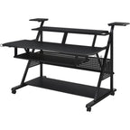 Acme Furniture Metal and Wooden Music Desk with Wheels, Black