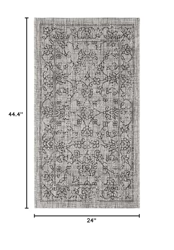 Safavieh Courtyard Collection 2' X 3'7' Grey/Black Cy8680 Indoor/ Outside Waterproof Easy Cleansingpatio Backyard Mudroom Accent Mat