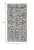 Safavieh Courtyard Collection 2' X 3'7' Grey/Black Cy8680 Indoor/ Outside Waterproof Easy Cleansingpatio Backyard Mudroom Accent Mat