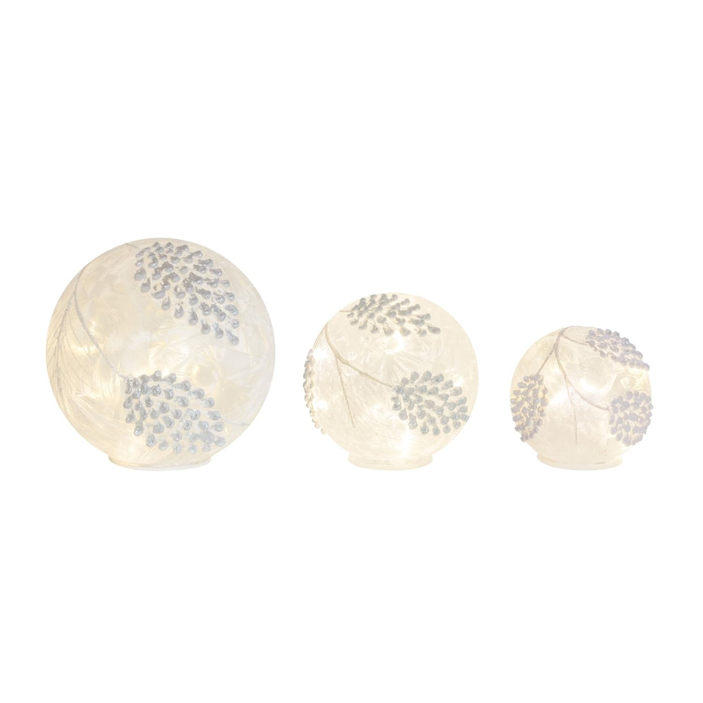 Melrose International Pine Cone Globes/Timer (Set Of 3) 4.5' H, 6' H, 8' H Glass