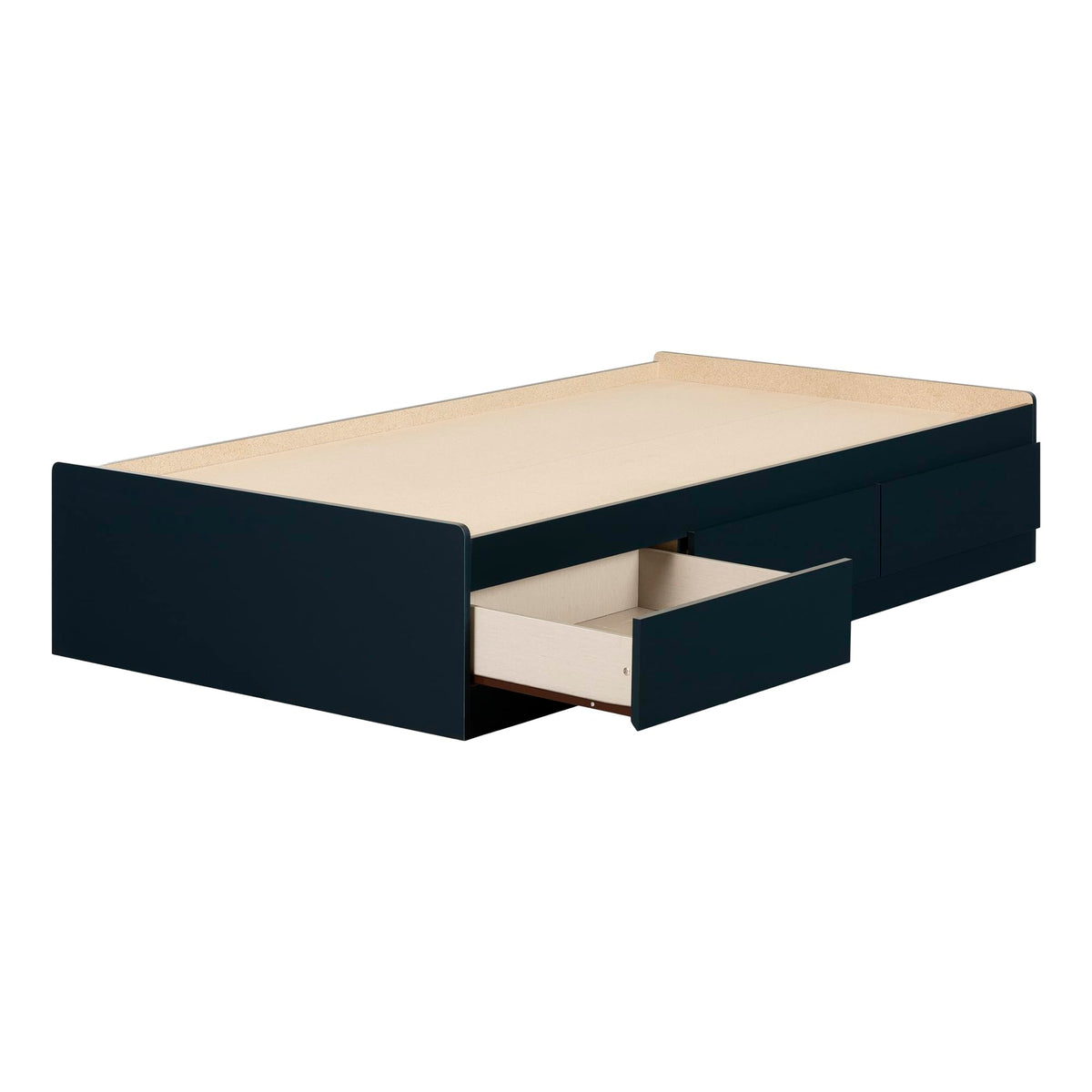 South Shore Hazen Mates Bed With 3 Drawers, Twin, Navy Blue