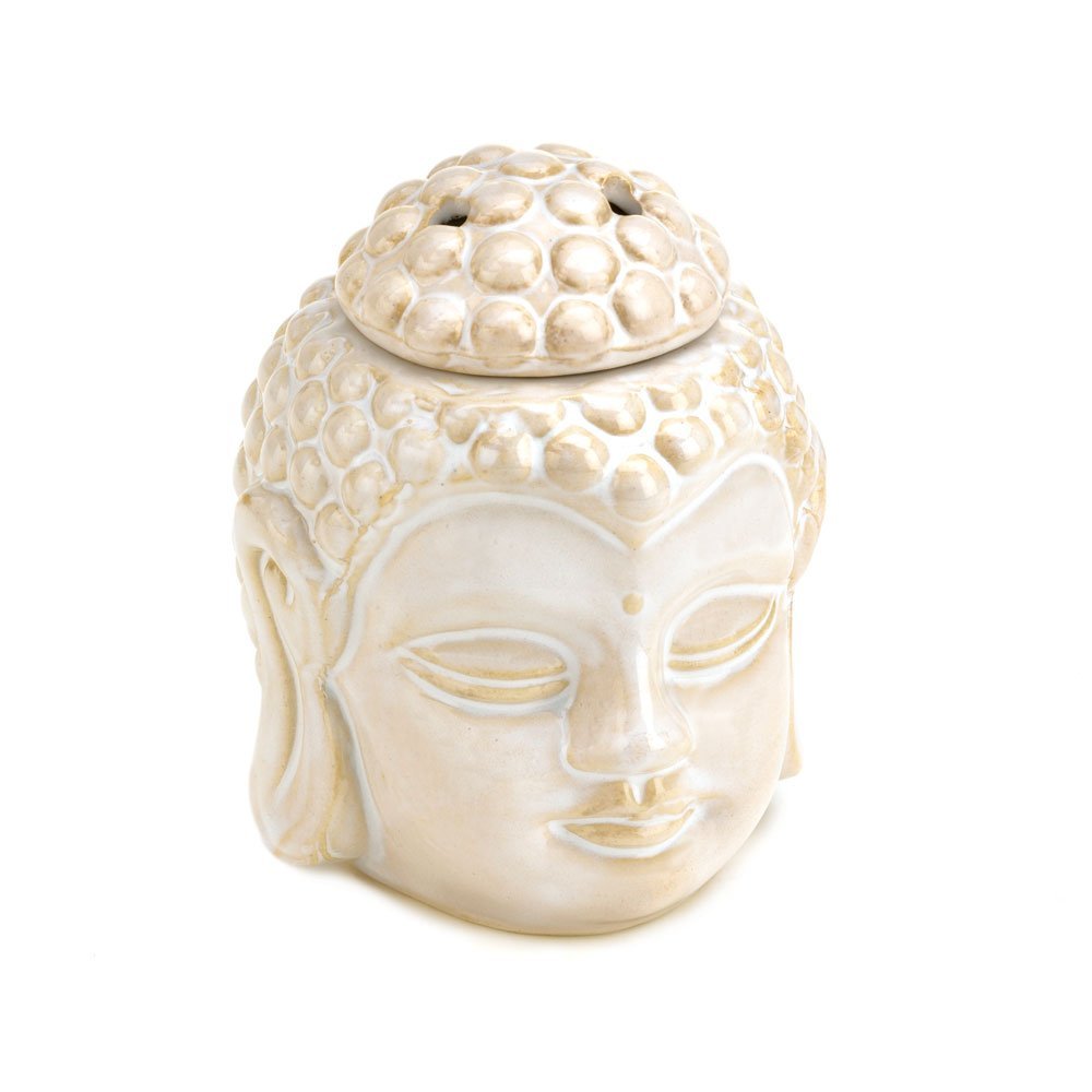 Gifts & Decors Zings & Thingz 57071235 Smiling Buddha Oil Warmer, Cream