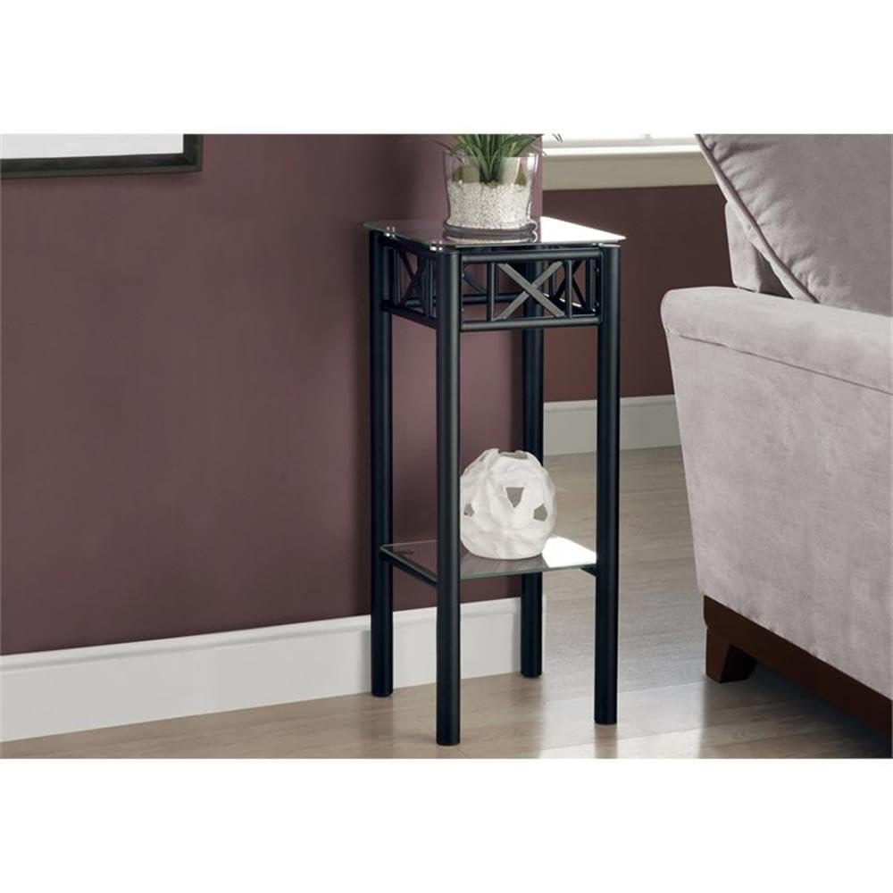 Monarch Specialties Metal with Tempered Glass Accent Table - Thumbnail 2