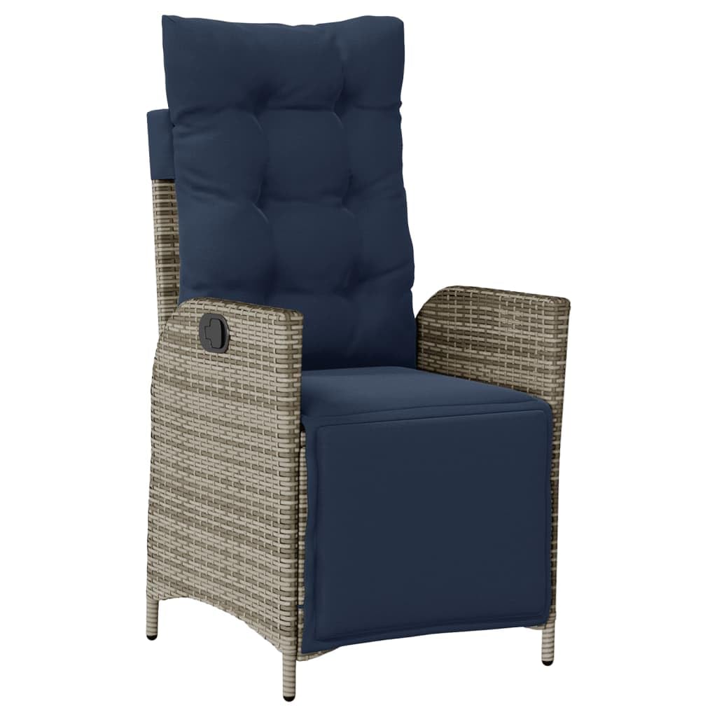 vidaXL Patio Dining Set with Cushions Outdoor Furniture 5 Piece Gray Poly Rattan