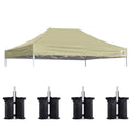 Eurmax Usa Pop Up Canopy Top Gazebo Tent Cover Replacement Top Only,Bonus 4Pc Pack Canopy Weight Bag (10X15, Beige)