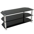 Better Home Products Adele Tempered Glass Tv Stand For 43-Inch Tv In Black