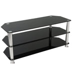 Better Home Products Adele Tempered Glass Tv Stand For 43-Inch Tv In Black