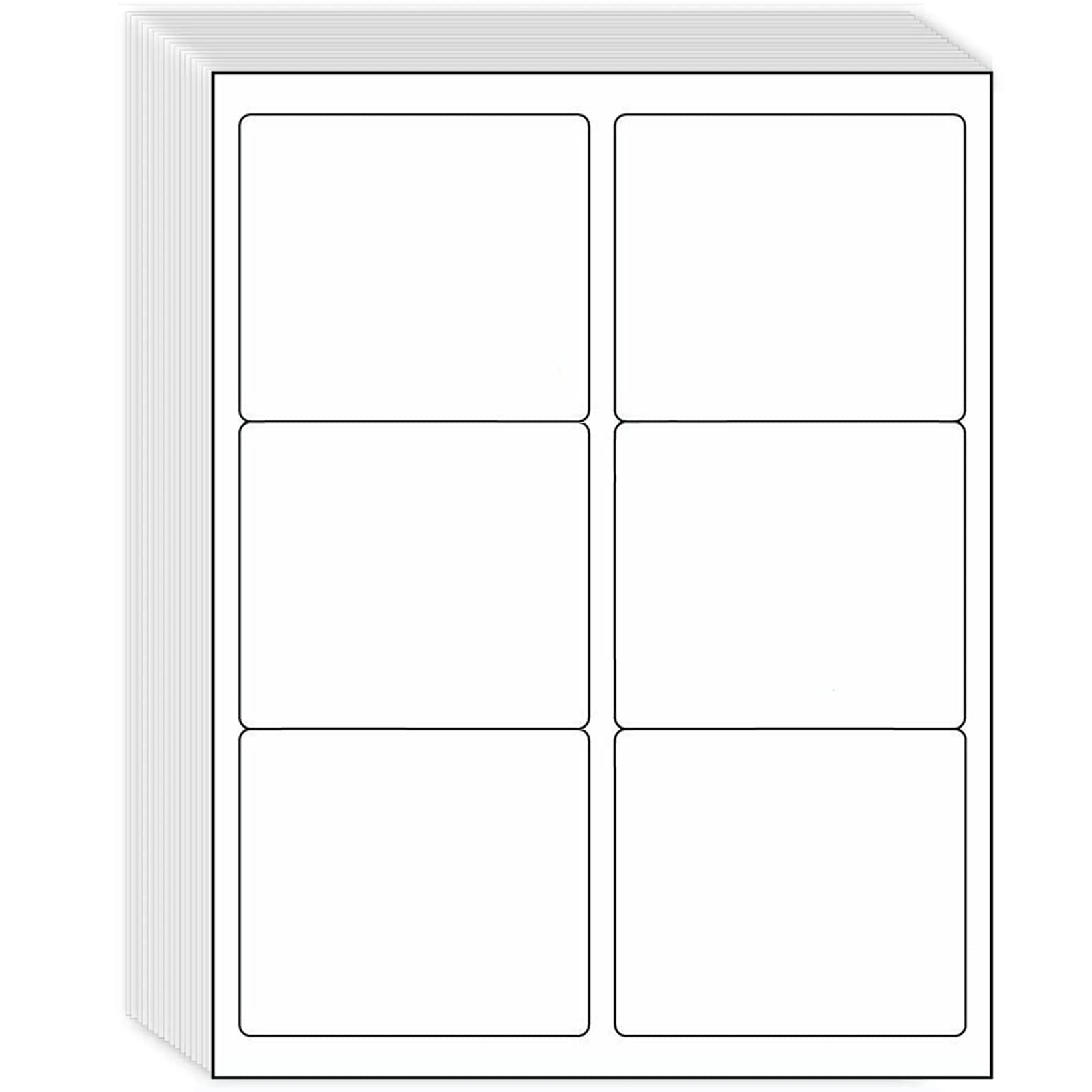 3-1/3' X 4' Shipping Address Labels 3000 Label Stickers Paper For Laser/Inkjet Printer 6 Per Page Printable Mailing Labels, Fb